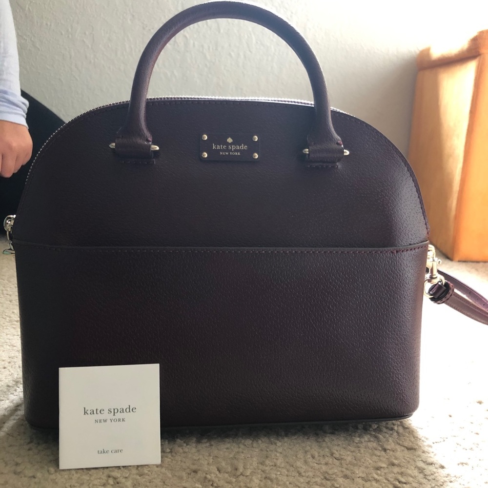 Kate space burgundy leather purse